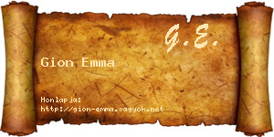 Gion Emma névjegykártya